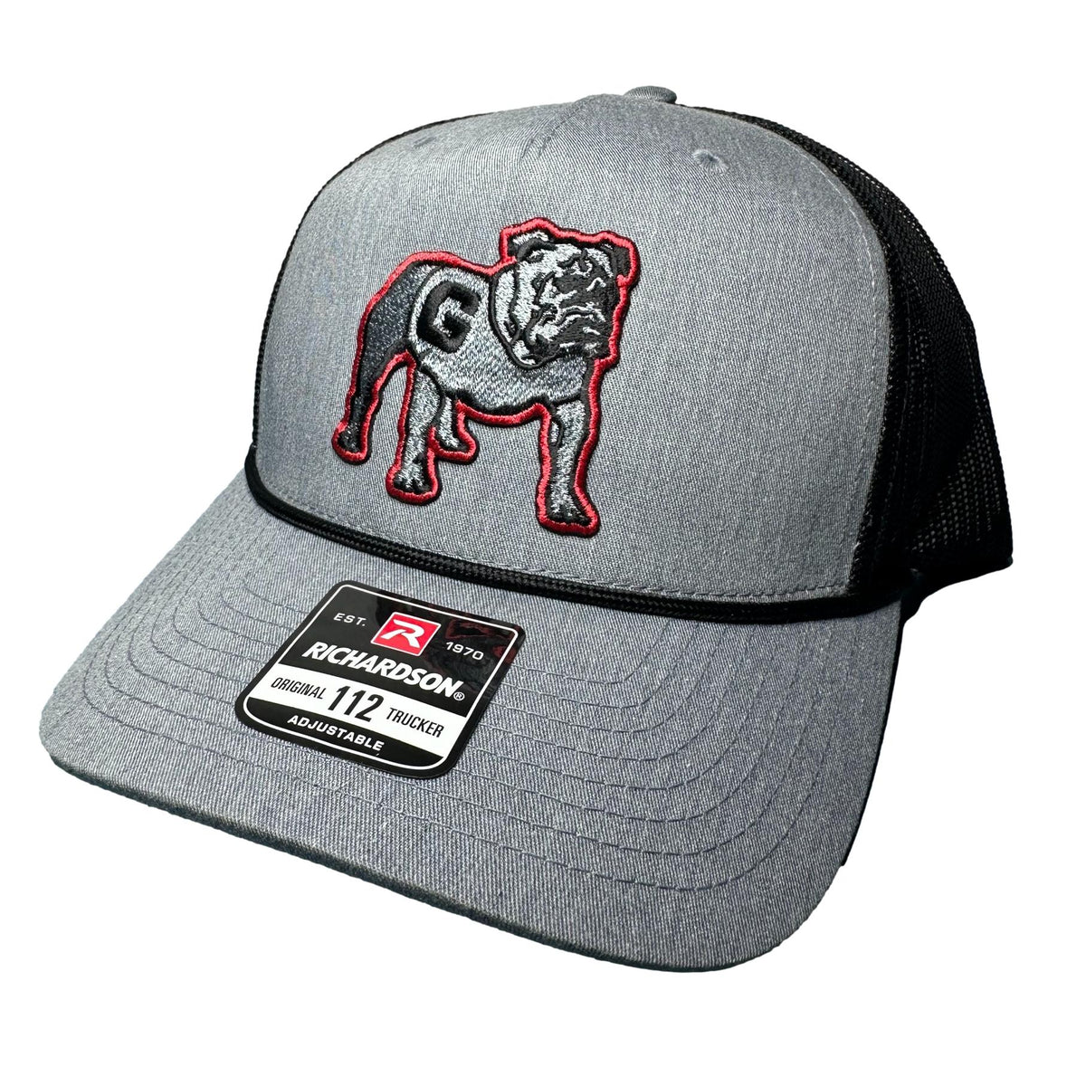 Richardson 112 Trucker Hat – Georgia Bulldog Embroidered Patch (Gray/Black)