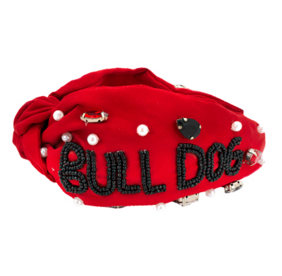 BULLDOG Bedazzled Headband Red
