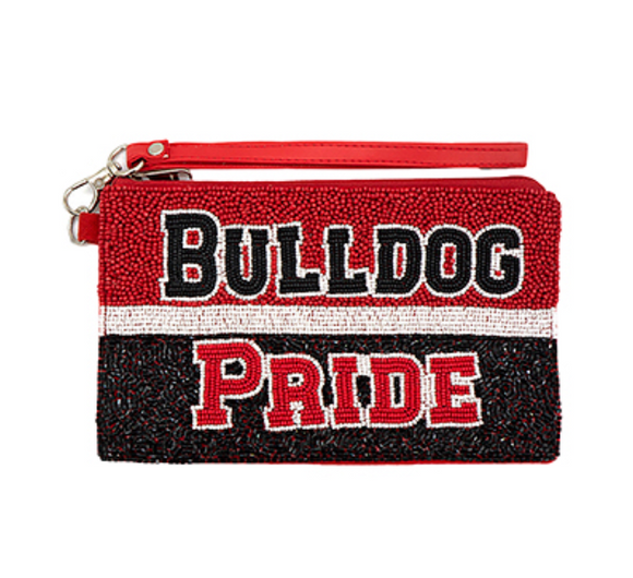 Bulldog Pride Beaded Wristlet