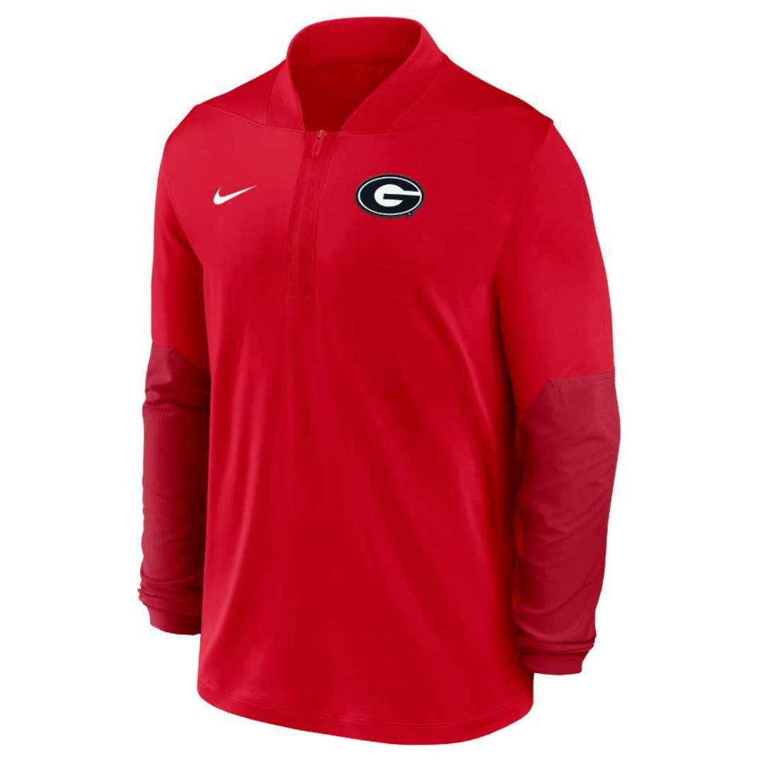 Georgia Nike Dri-Fit Midweight Half Zip Coach Jacket - Red
