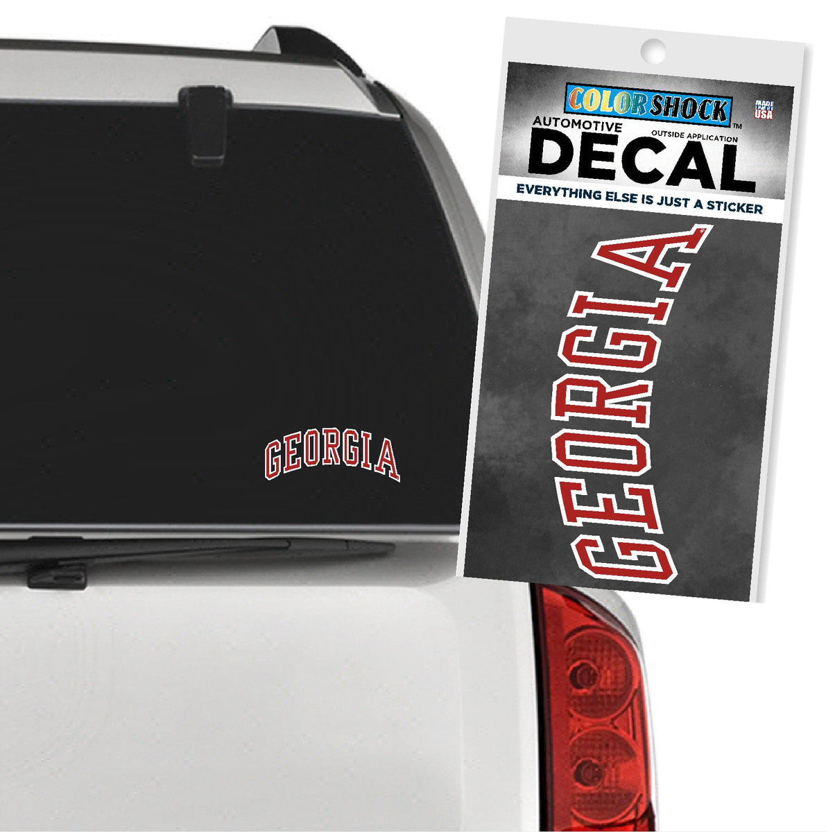 Arched Georgia UGA Decal Red w/ White - Main Image