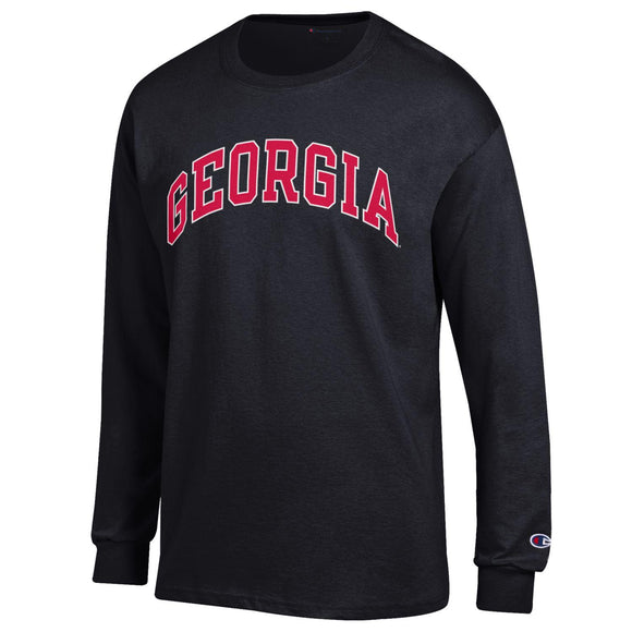 Arched Georgia Champion Long Sleeve T-Shirt Black