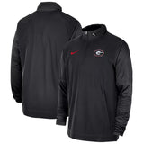 UGA Nike 2023 Coach Half-Zip Hooded Jacket - Black