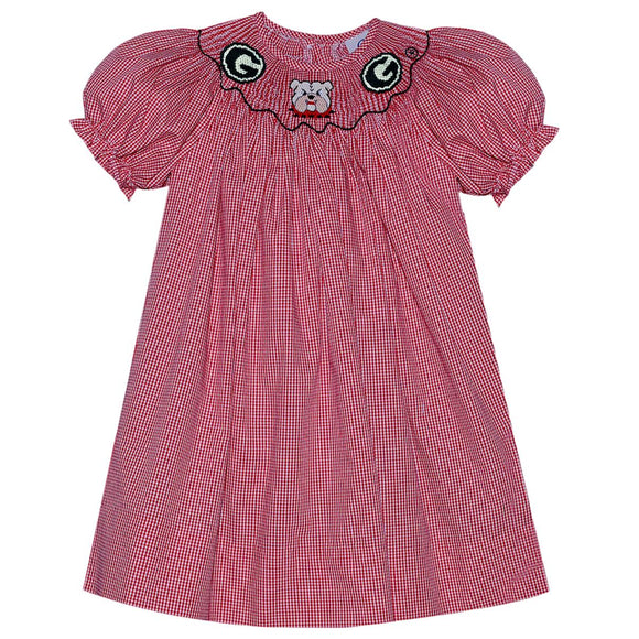 Bulldog Smocked Bishop Dress