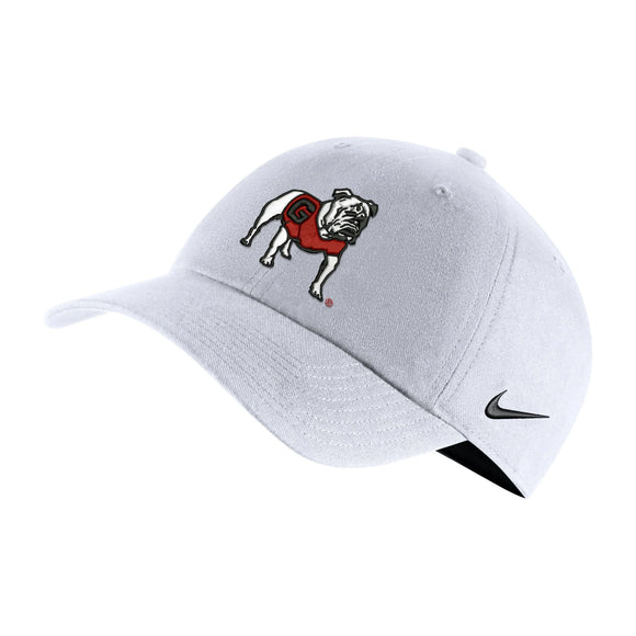 UGA Nike Red Heritage 86 Hat with Standing Bulldog - White