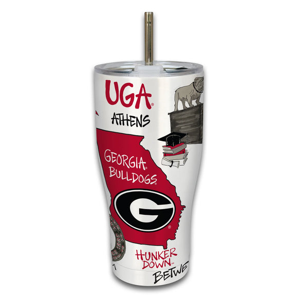 UGA Stainless Steel Icon 30oz Tumbler