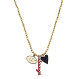 Georgia Bulldogs Ball Bead Charm Necklace in Shiny Gold