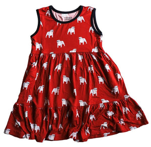 Red Bulldog Bamboo Tiered Twirl Dress - with Pockets