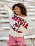 UGA Overtime Off-Shoulder Sweatshirt