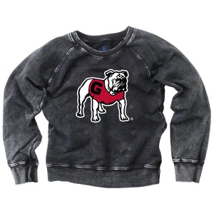 UGA Wes and Willy Youth Faded Black Raglan Fleece