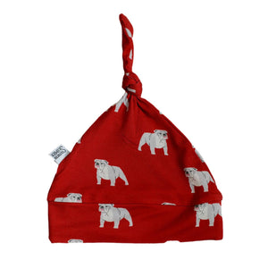 Red Bulldog Bamboo Knotted Hat