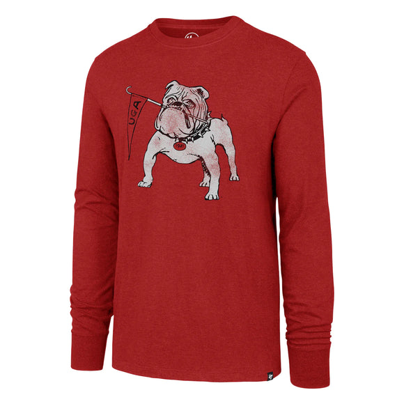 UGA 47 Brand Pennant Bulldog Franklin Long Sleeve Tee Red