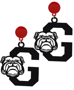 Gameday G Bulldog Filigree Black Earrings
