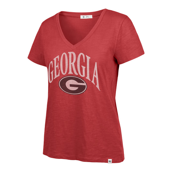 UGA Ladies 47 Brand Slub V-neck Tee