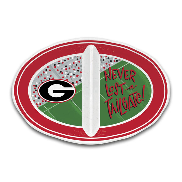 UGA Never Lost A Tailgate Sectioned Melamine Platter