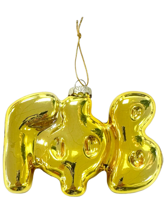 Gold Bubble Letter Sorority Ornament