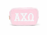 PRE-ORDER: Appliqued Vinyl Covered Cosmetic Bag