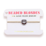 Bulldog Mascot Bracelet on Gold