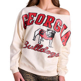 UGA Overtime Off-Shoulder Sweatshirt