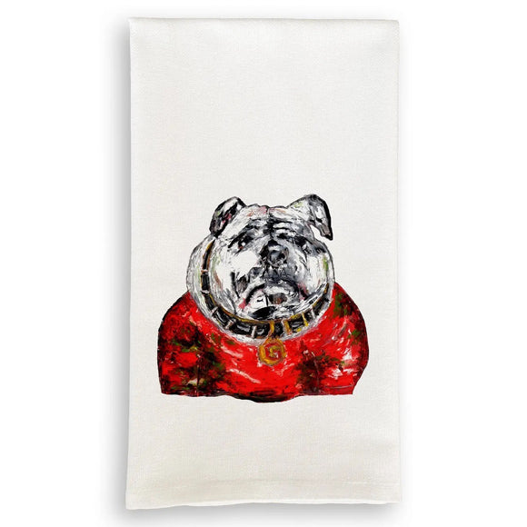 Bulldog Head Dish Towel