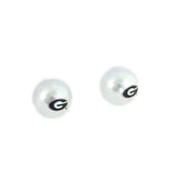Georgia Logo Pearl Stud Earrings