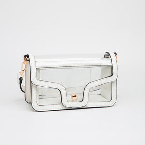 Clear Envelope Crossbody Bag in White