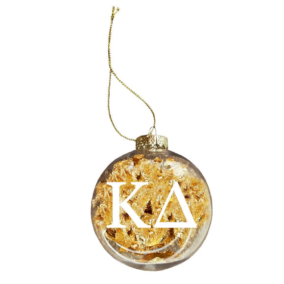 Clear Plastic Ball Ornament with Gold Foil