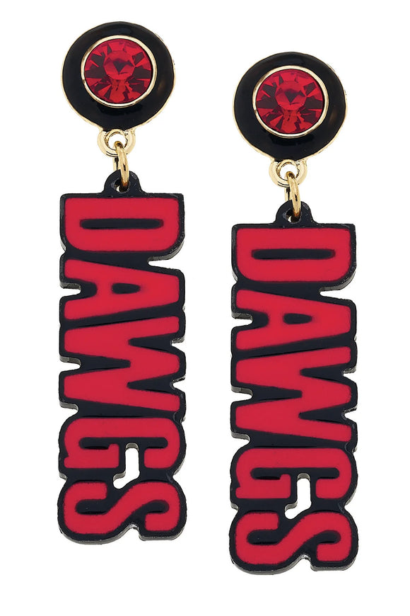DAWGS Resin Block Letter Earrings