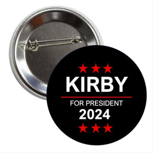 Kirby For President Black Gameday Button