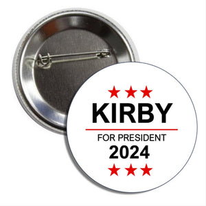 Kirby For President White Gameday Button