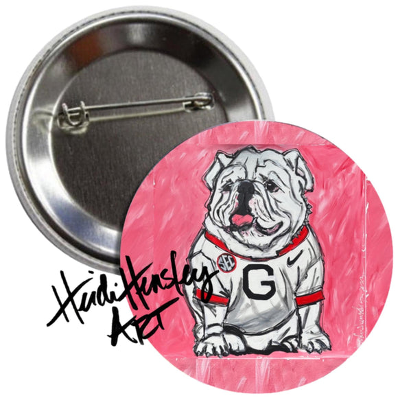 Heidi Hensley Pink Uga Large Gameday Button