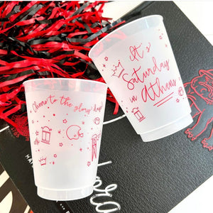 Saturday In Athens Set of 10 Frosted Cups