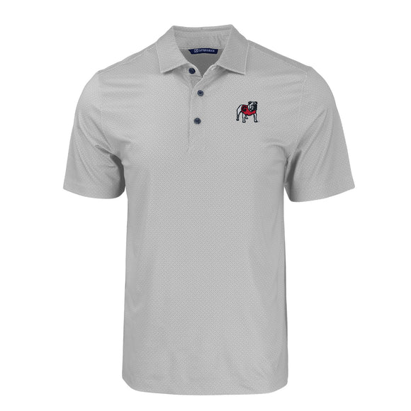 Cutter and Buck Pike Eco Tonal Geo Print Polo Grey