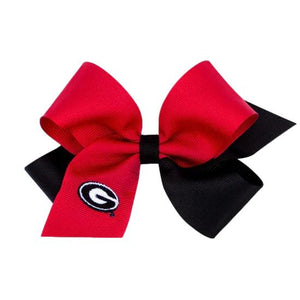Medium Two-tone Grosgrain Hair Bow with Embroidered G