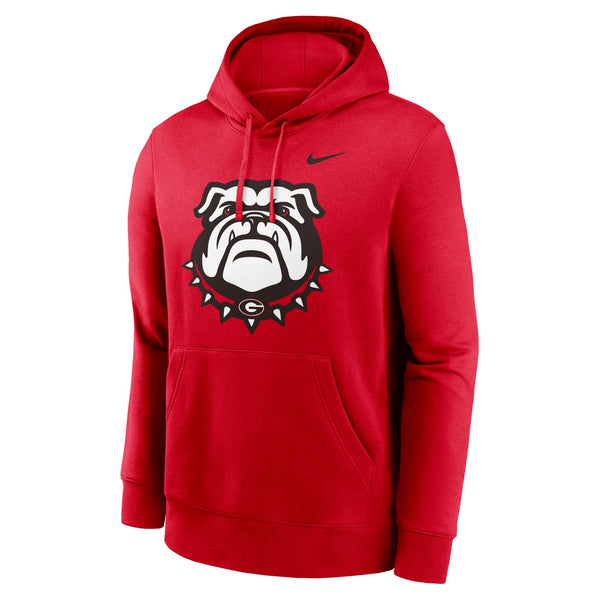 men's nike black georgia bulldogs logo club fleece pullover hoodie