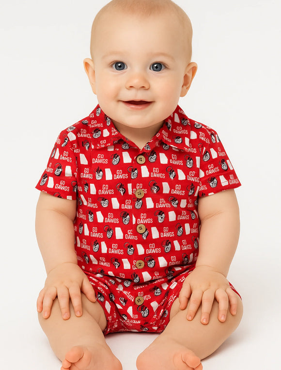 Georgia Unisex Twill Button-Up Onesie