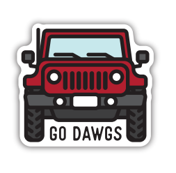 UGA Jeep Go Dawgs Sticker