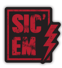 Sic 'Em Lightning Sticker - Square