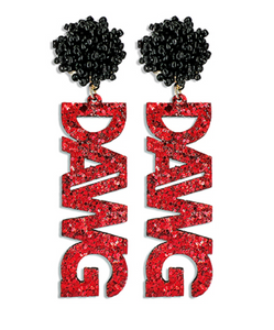 UGA Beaded Sparkle DAWGS Earrings