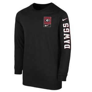 Youth Nike Black Georgia Bulldogs Two-Hit Long Sleeve T-Shirt