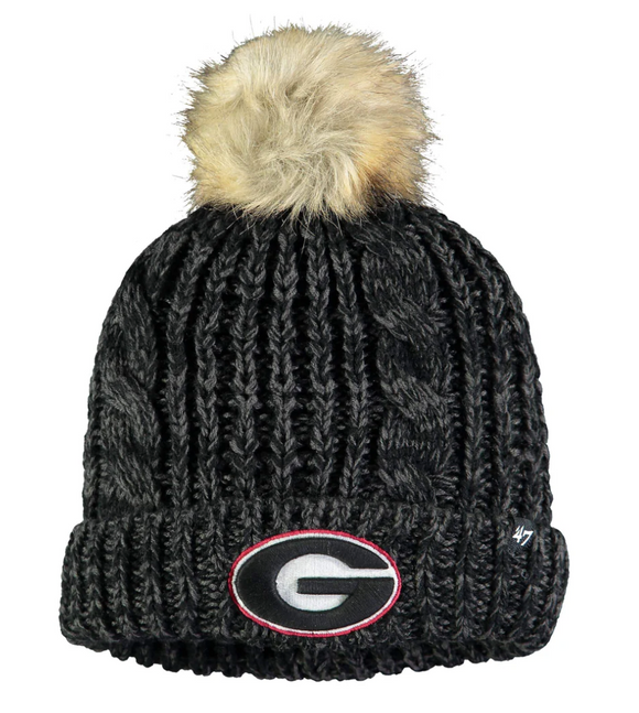 Women's Georgia Bulldogs Meeko Black Cuffed Pom 47 Knit Hat