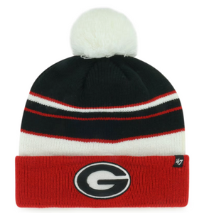 Youth Georgia Bulldogs 47 Peewee Cuffed Knit Hat with Pom  - Black