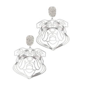 Bulldog Filigree Earrings Silver