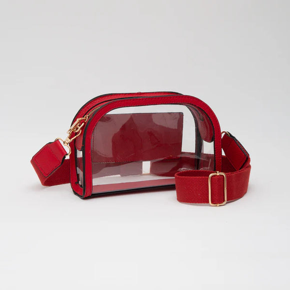 Game Day Stadium Clear Crossbody Bag - Red