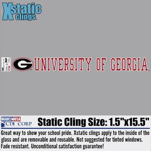 Static Cling University of Georgia with G Decal