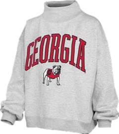 Georgia Lingo Mock-Crew Oversize Fleece - Ash