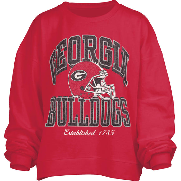 Georgia Bulldogs Cavelli Crew-Neck Blousant Oversized Fleece