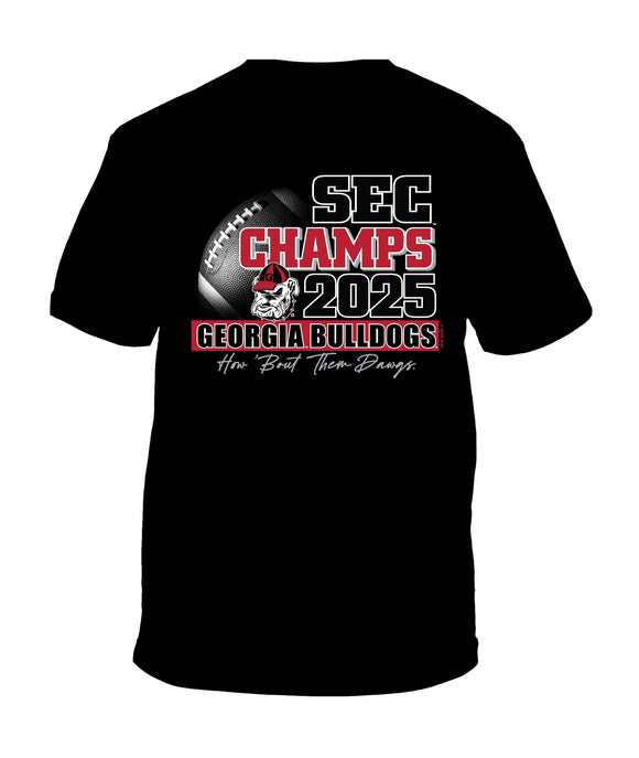 Georgia SEC Champs 2025 Black Short Sleeve YOUTH T-Shirt