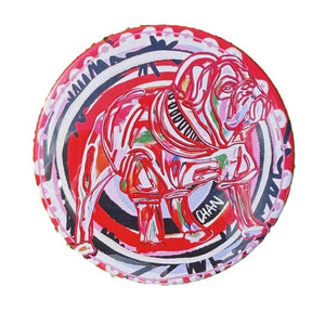 Chan Art Abstract Dawg Button 3"