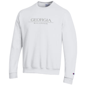 Champion Crew White with Embroidered Georgia Bulldogs